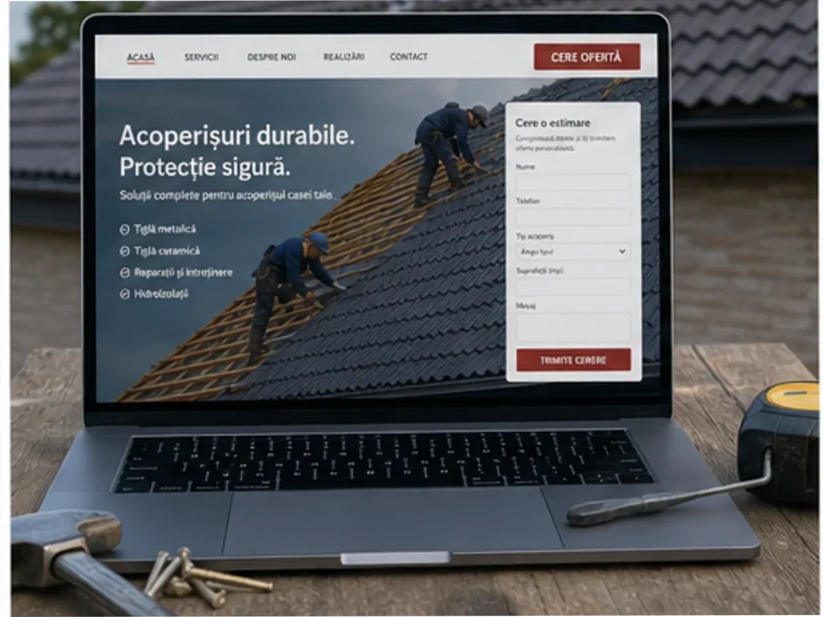 model foto realist pentru Creare site firmă acoperișuri