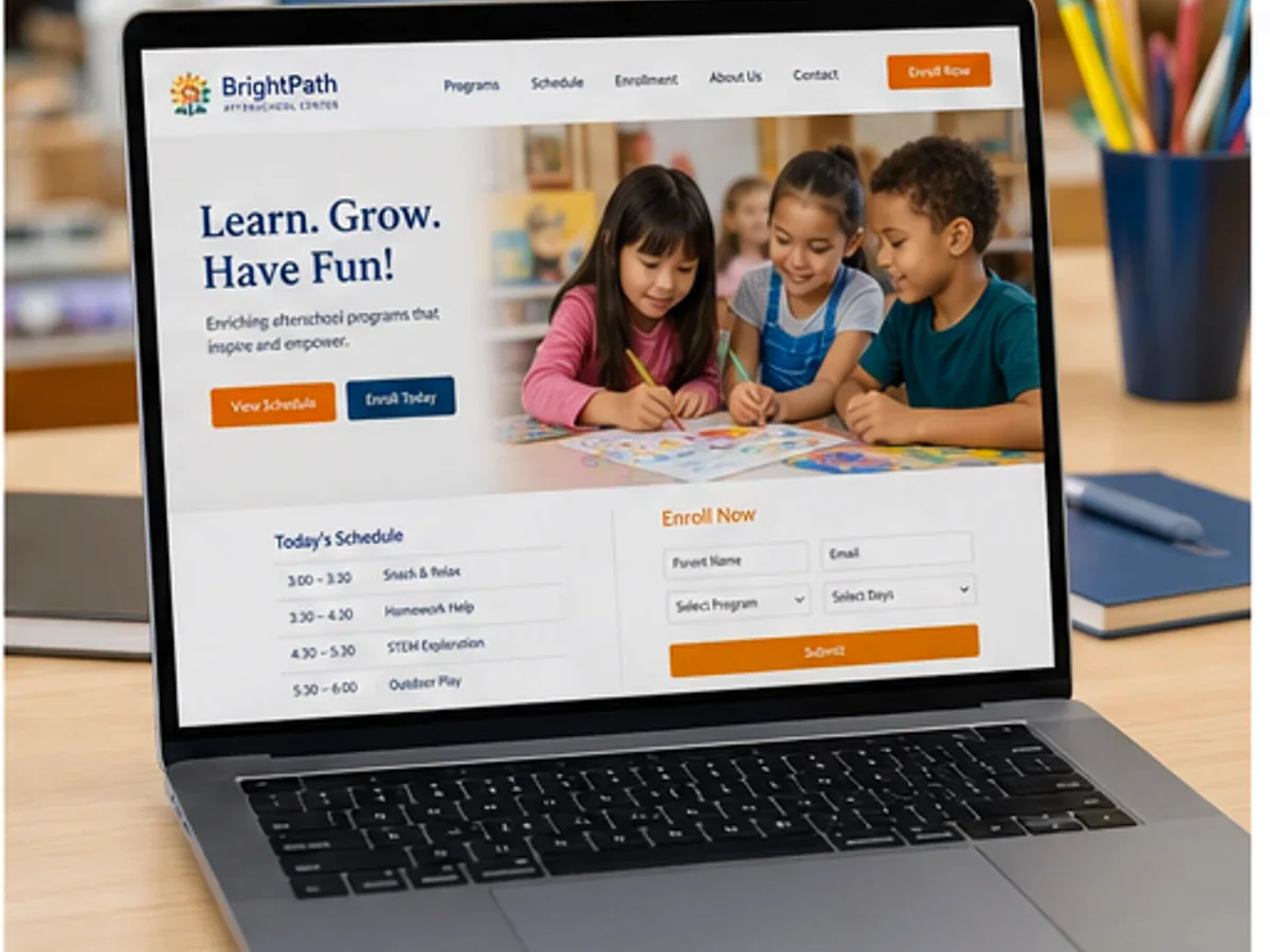 Site rapid pe mobil pentru afterschool - model de site pentru centre afterschool - Creare site afterschool