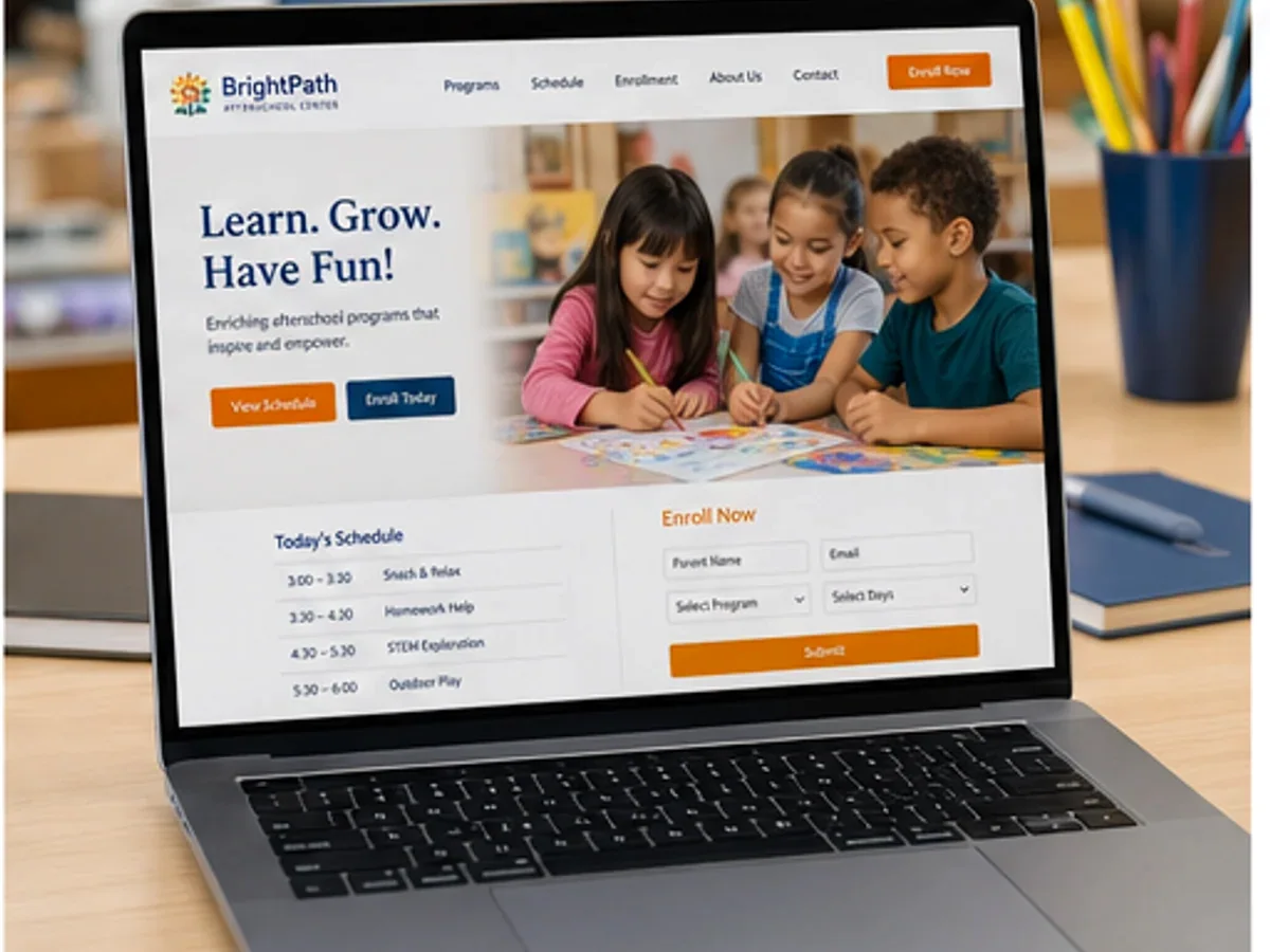 Site orientat spre înscrieri și cereri de informații - model de site pentru centre afterschool - Creare site afterschool