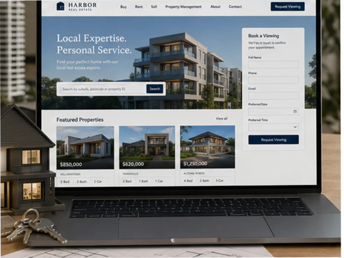 model foto realist pentru Creare site agenție imobiliară
