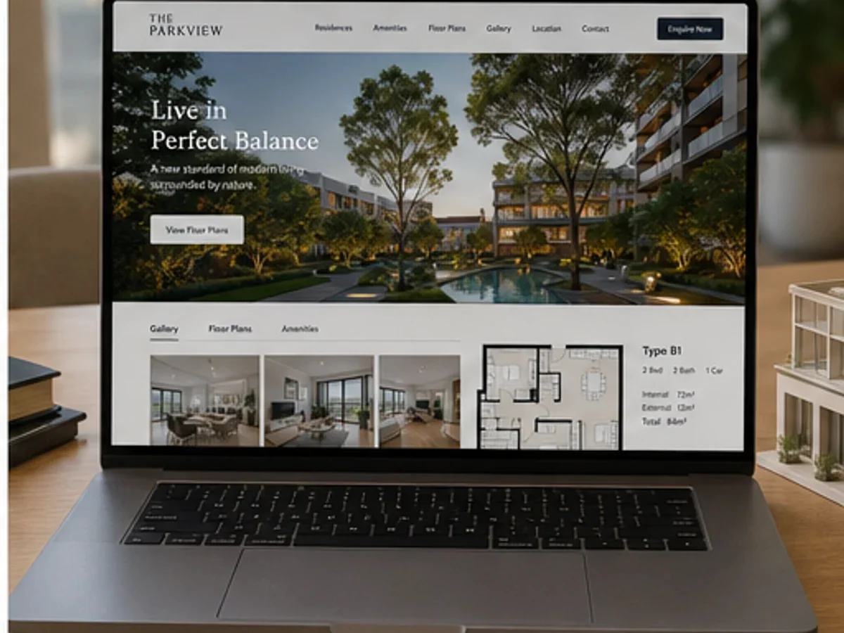 Site orientat spre vizionări, evaluări și cereri de ofertă - model de site pentru ansambluri rezidențiale - Creare site ansamblu rezidențial