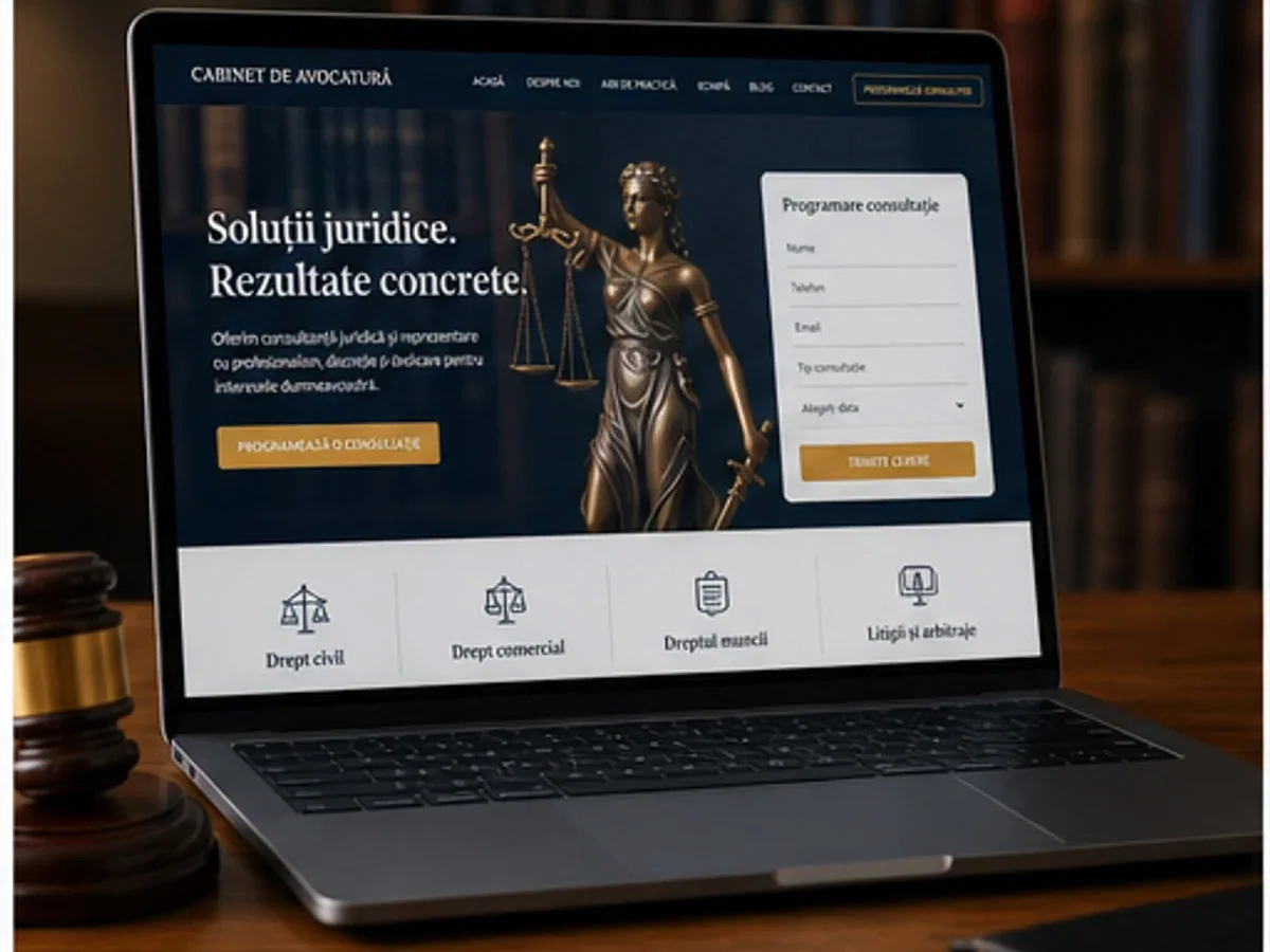 Site rapid pe mobil pentru avocat - model de site pentru cabinete de avocatură - Creare site avocat