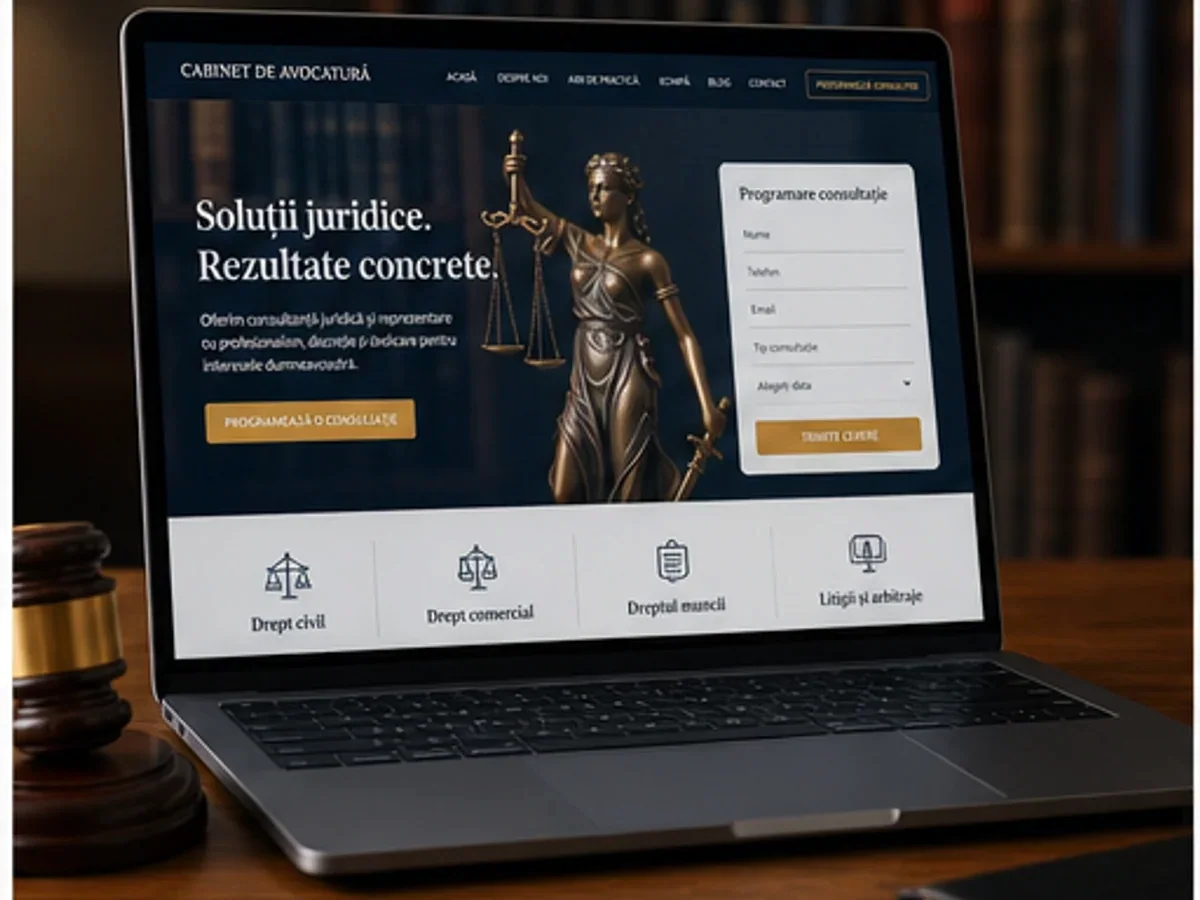 Site orientat spre consultații, brief-uri și cereri calificate - model de site pentru cabinete de avocatură - Creare site avocat