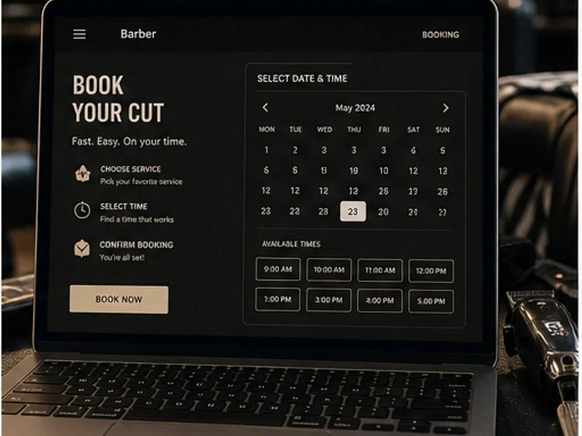 Site rapid pe mobil pentru barber shop - model de site pentru barber shop-uri - Creare site barber shop