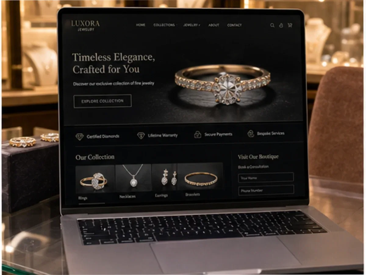 Site de încredere pentru bijuterie - model de site pentru bijuterii - Creare site bijuterie