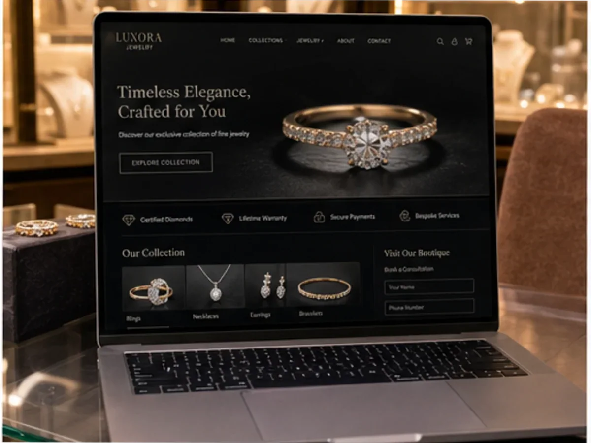 Site cu servicii pentru bijuterii - model de site pentru bijuterii - Creare site bijuterie