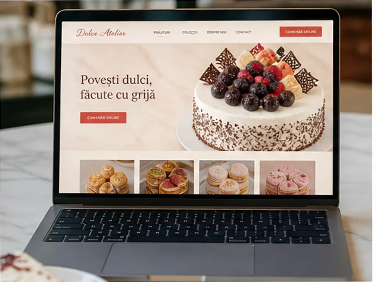 Cafenea cu deserturi și patiserie - model de site pentru cafenele - Creare site cafenea