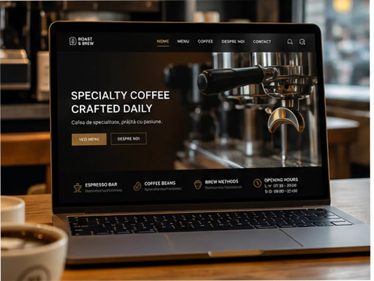 model foto realist pentru Creare site cafenea
