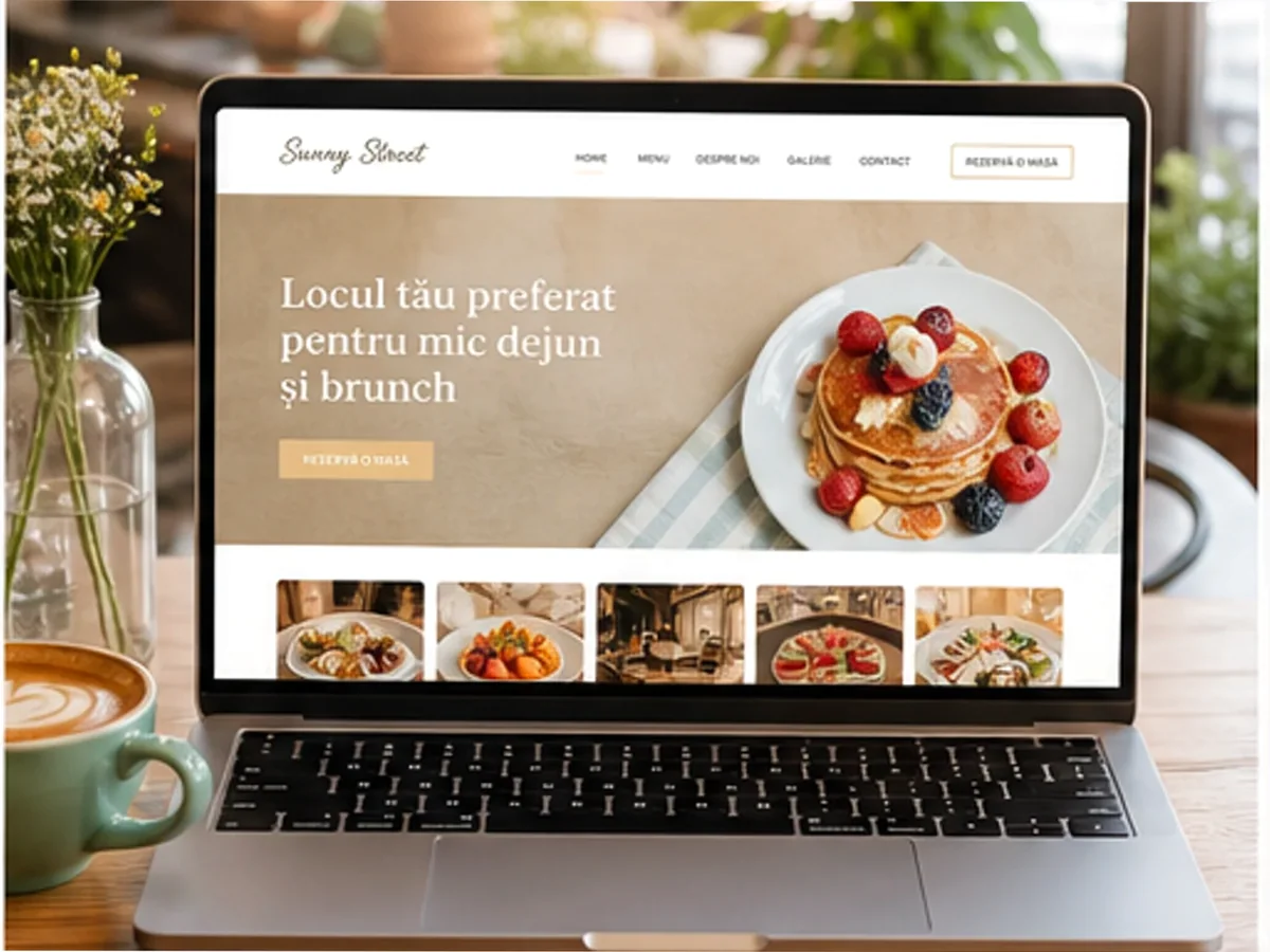Cafenea cu mic dejun și brunch - model de site pentru cafenele - Creare site cafenea
