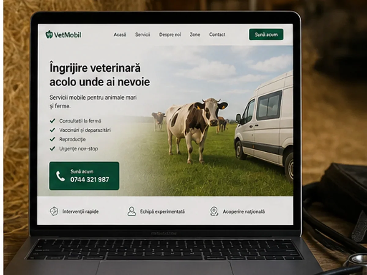Site rapid pe mobil pentru clinică veterinară - model de site pentru clinici veterinare - Creare site clinică veterinară