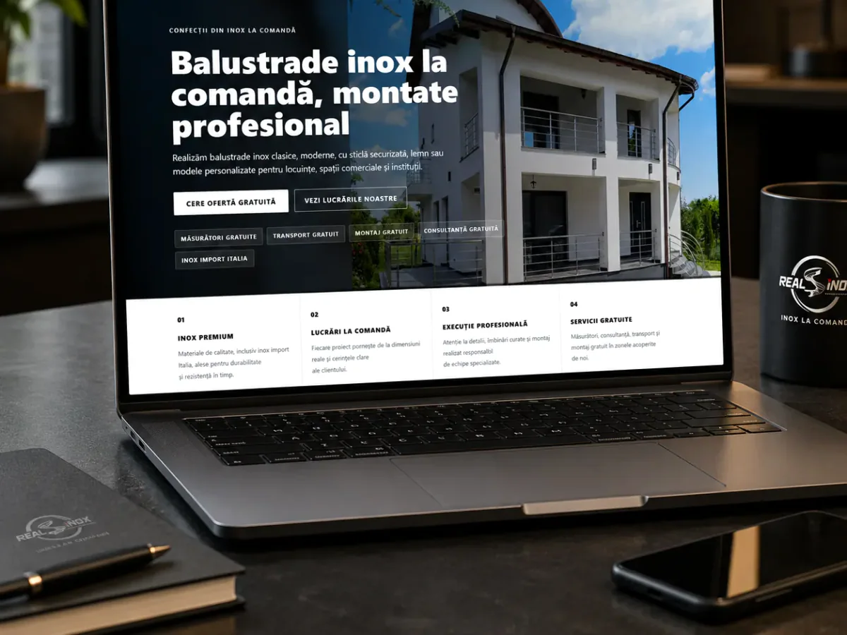 Site rapid pe mobil pentru confecții metalice - model de site pentru firme de confecții metalice - Creare site confecții metalice