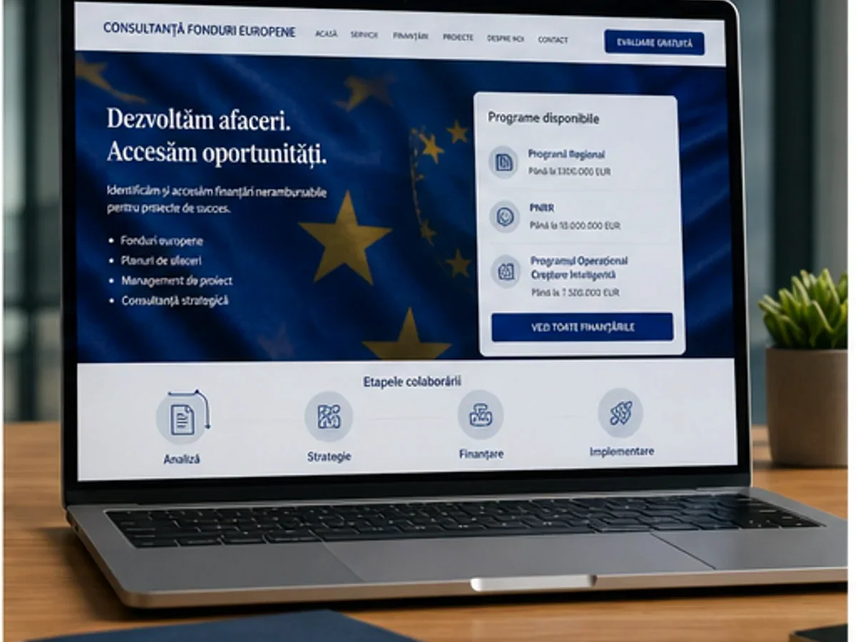 Site rapid pe mobil pentru consultanță business - model de site pentru consultanți business - Creare site consultanță business