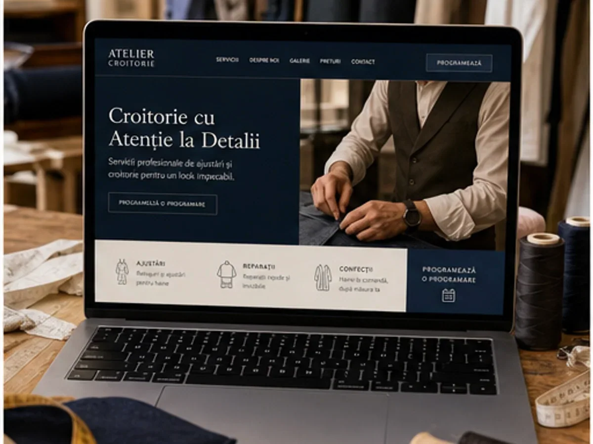 Site orientat spre apeluri, intervenții și programări rapide - model de site pentru croitorii - Creare site croitorie