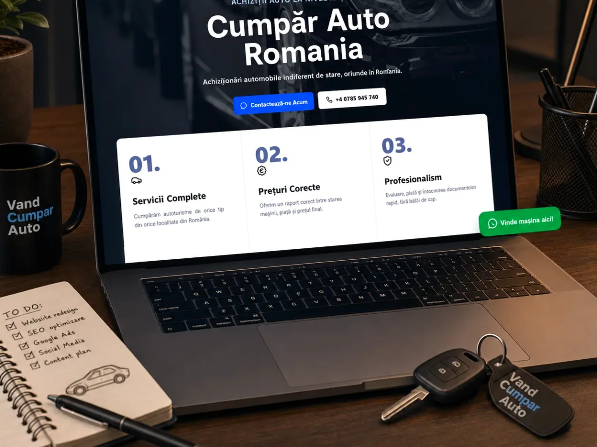 Site rapid pe mobil pentru dealer auto - model de site pentru dealeri auto - Creare site dealer auto