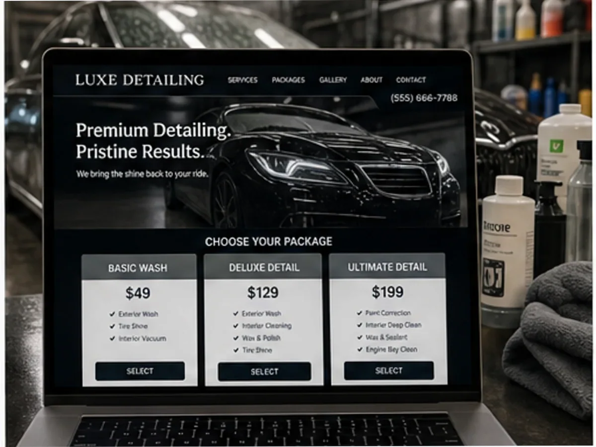 model foto realist pentru Creare site detailing auto