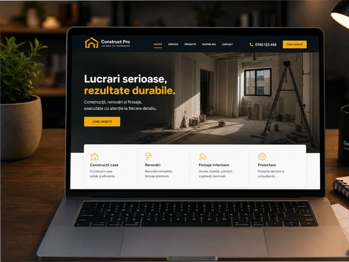 Site de încredere pentru diriginte de șantier - model de site pentru diriginți de șantier - Creare site diriginte de șantier