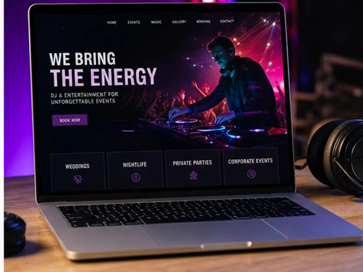 Site rapid pe mobil pentru DJ evenimente - model de site pentru DJ pentru evenimente - Creare site DJ evenimente
