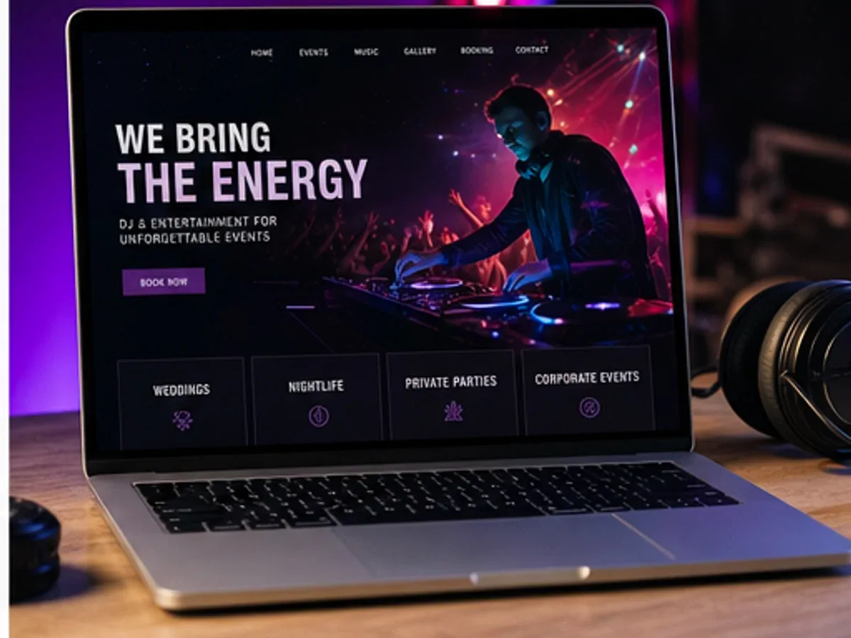 Site orientat spre cereri pentru date disponibile și pachete - model de site pentru DJ pentru evenimente - Creare site DJ evenimente