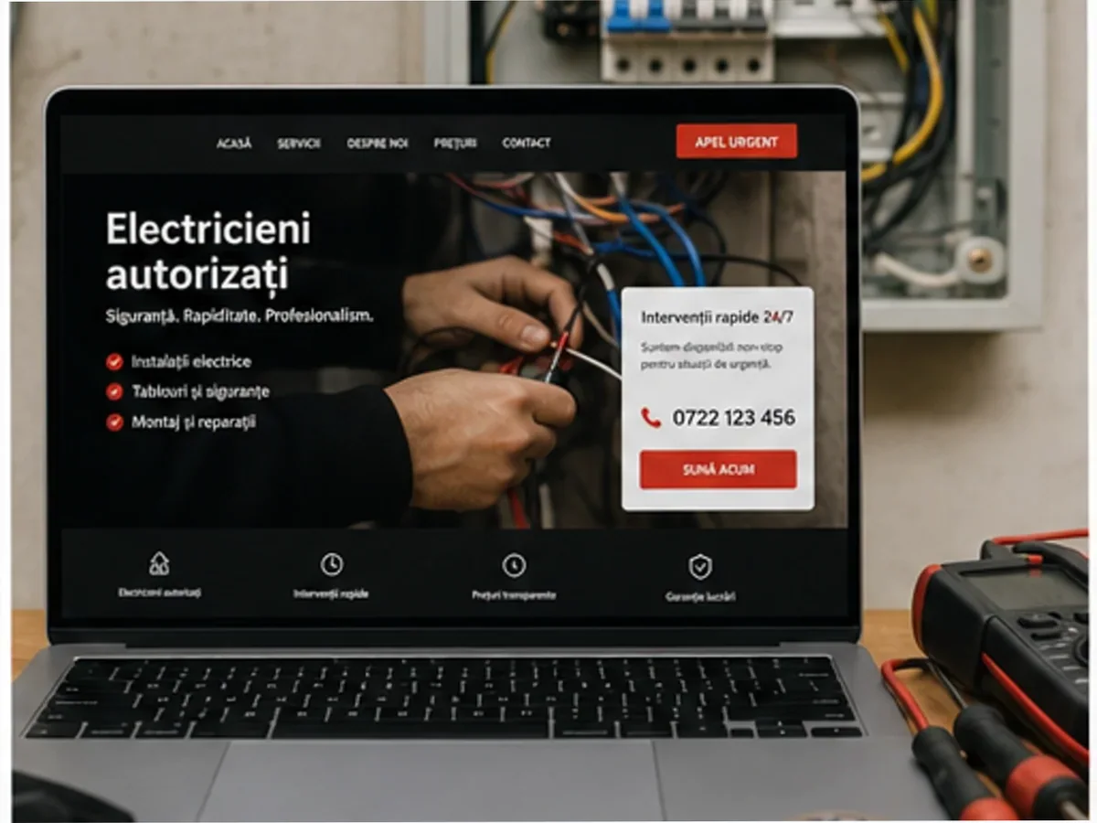 model foto realist pentru Creare site electrician