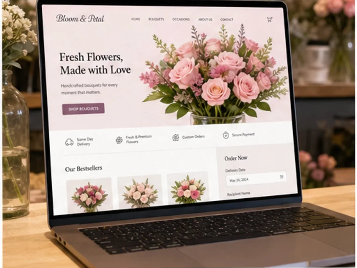 Site de încredere pentru florărie - model de site pentru florării - Creare site florărie
