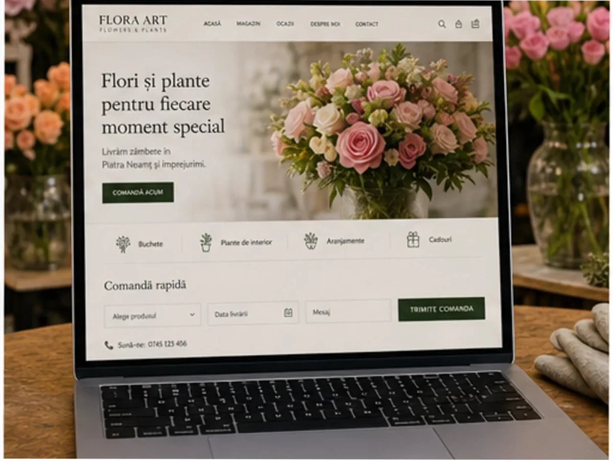 Site cu exemple pentru florării - model de site pentru florării - Creare site florărie