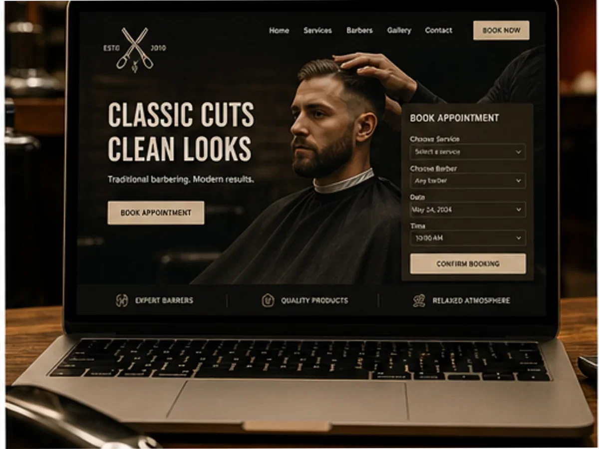 model foto realist pentru Creare site frizerie