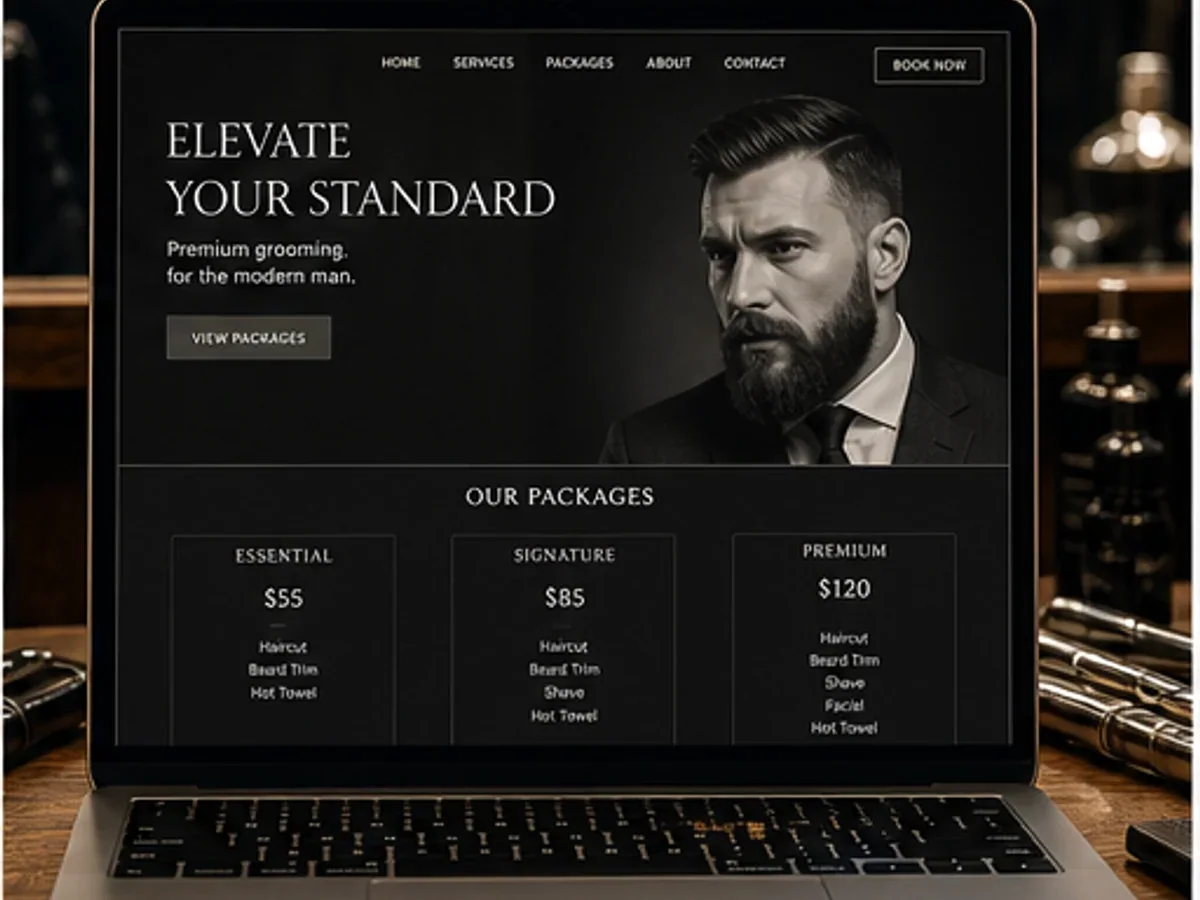 Site orientat spre programări și cereri pentru servicii - model de site pentru frizerii - Creare site frizerie