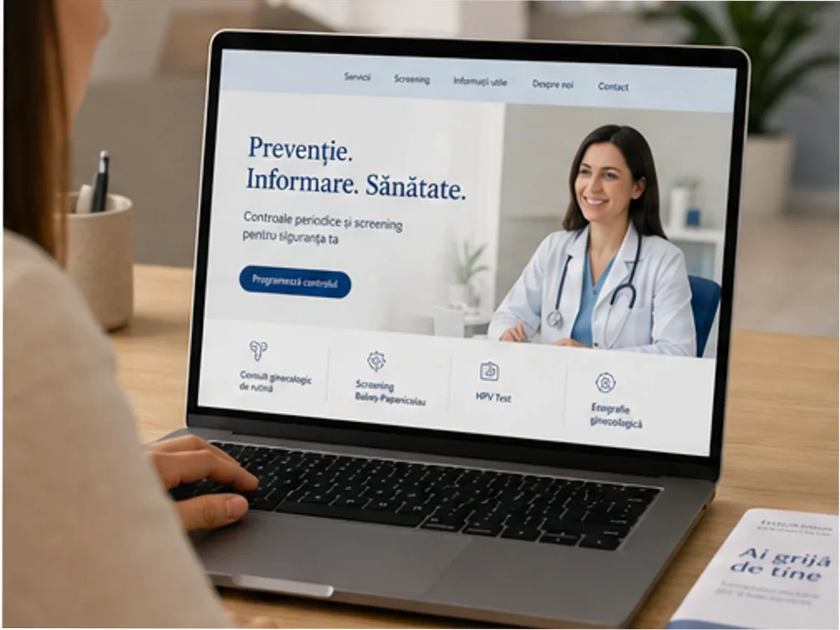 Prevenție și screening - model de site pentru cabinete ginecologice - Creare site medic ginecolog
