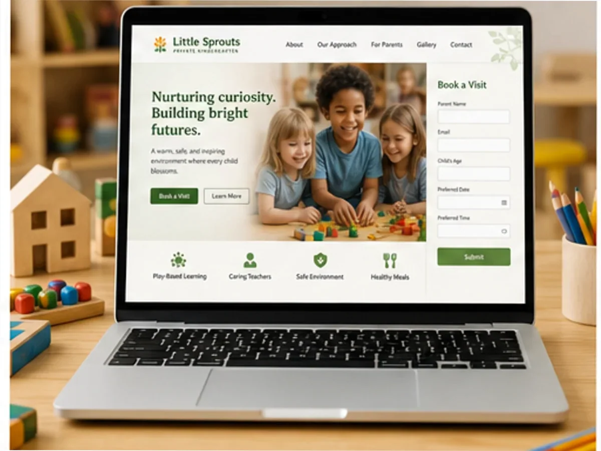 Site cu servicii pentru grădinițe private - model de site pentru grădinițe private - Creare site grădiniță