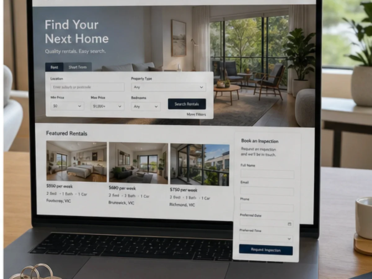 Site orientat spre vizionări, evaluări și cereri de ofertă - model de site pentru servicii de închirieri apartamente - Creare site închirieri apartamente