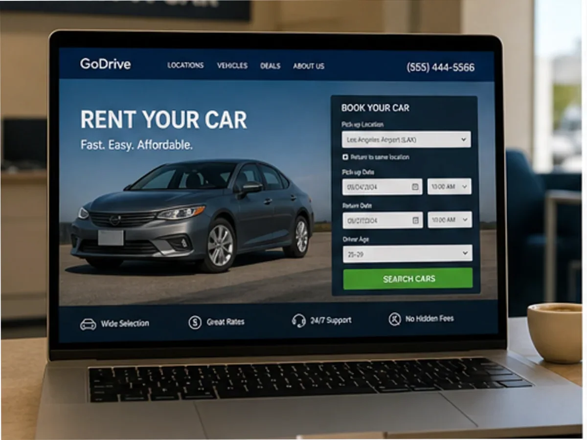 model foto realist pentru Creare site închirieri auto