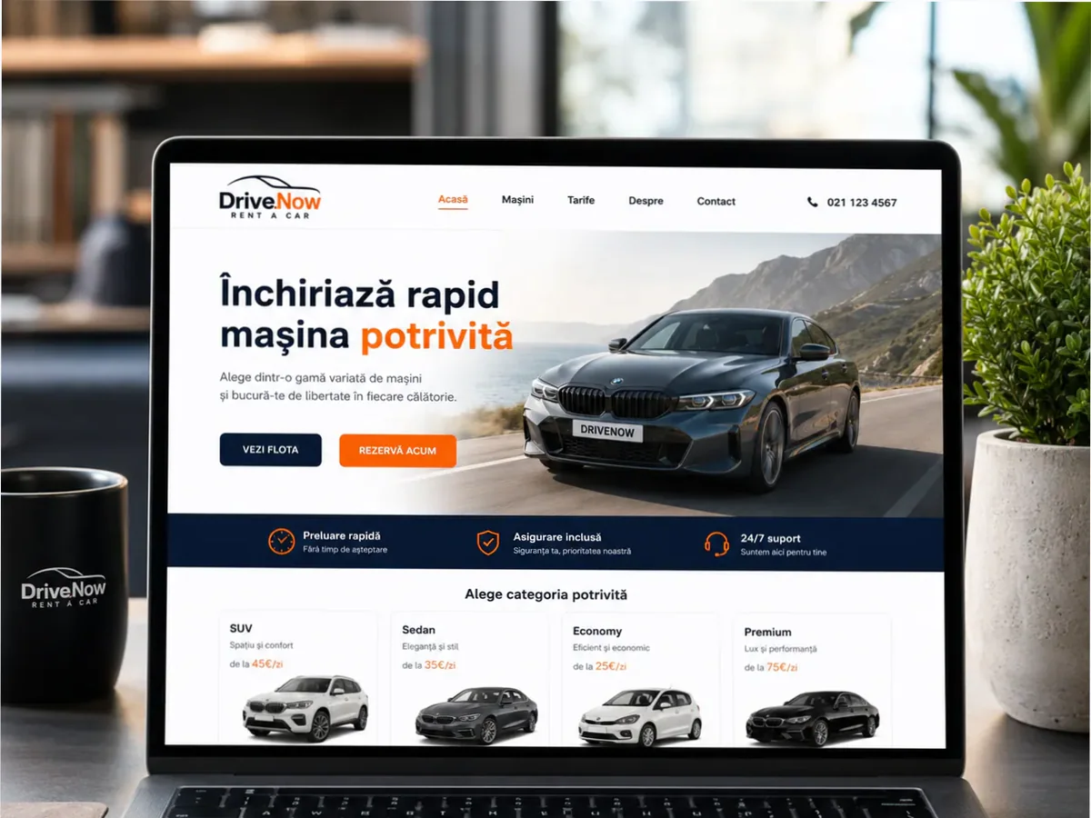 Site cu servicii pentru firme rent a car - model de site pentru firme rent a car - Creare site închirieri auto