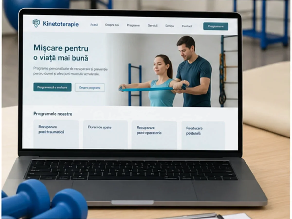 Site cu servicii pentru cabinete de kinetoterapie - model de site pentru cabinete de kinetoterapie - Creare site kinetoterapeut