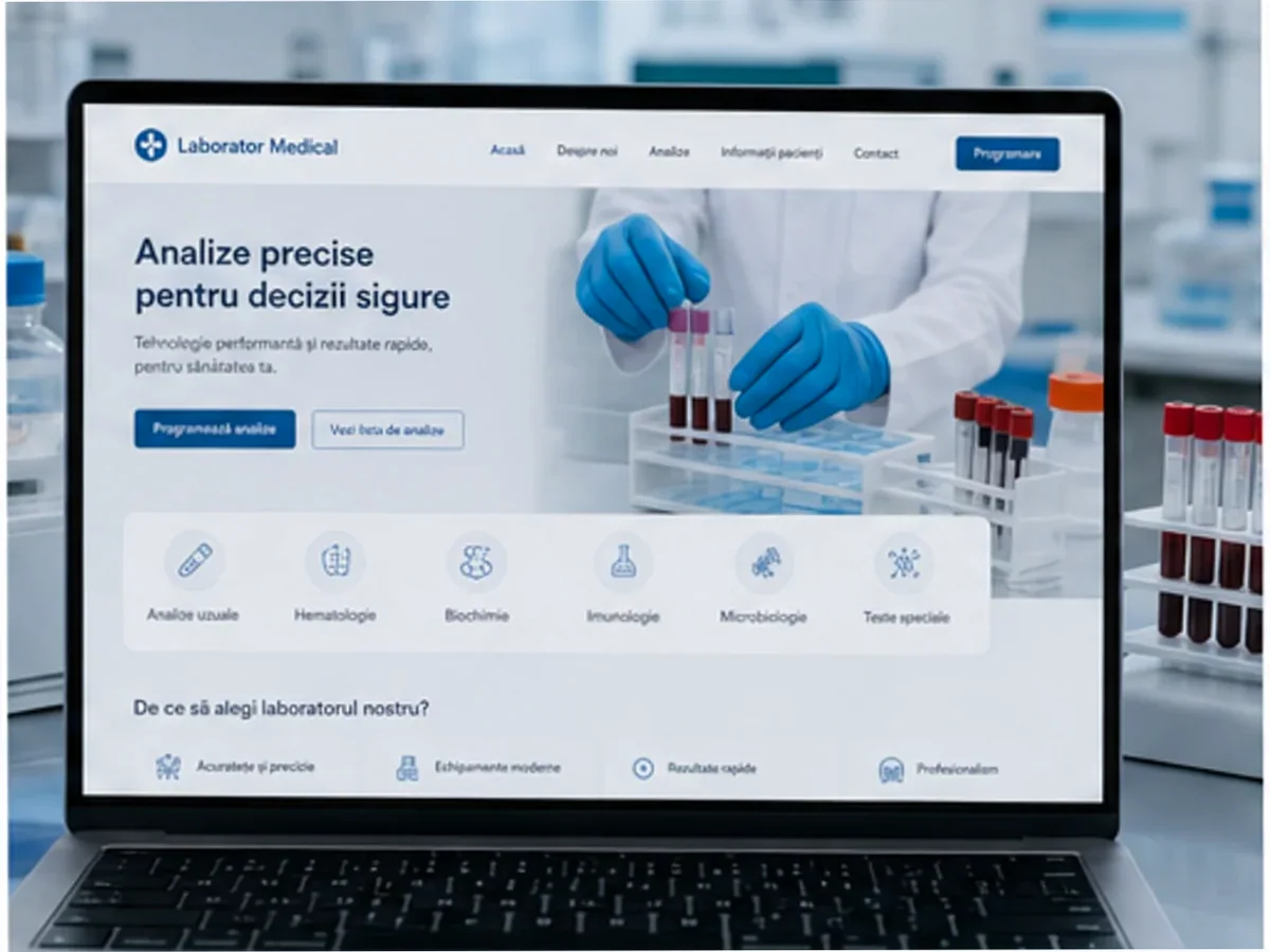 model foto realist pentru Creare site laborator de analize