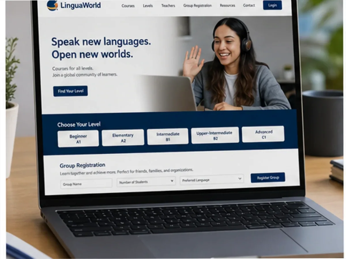 model foto realist pentru Creare site limbi străine
