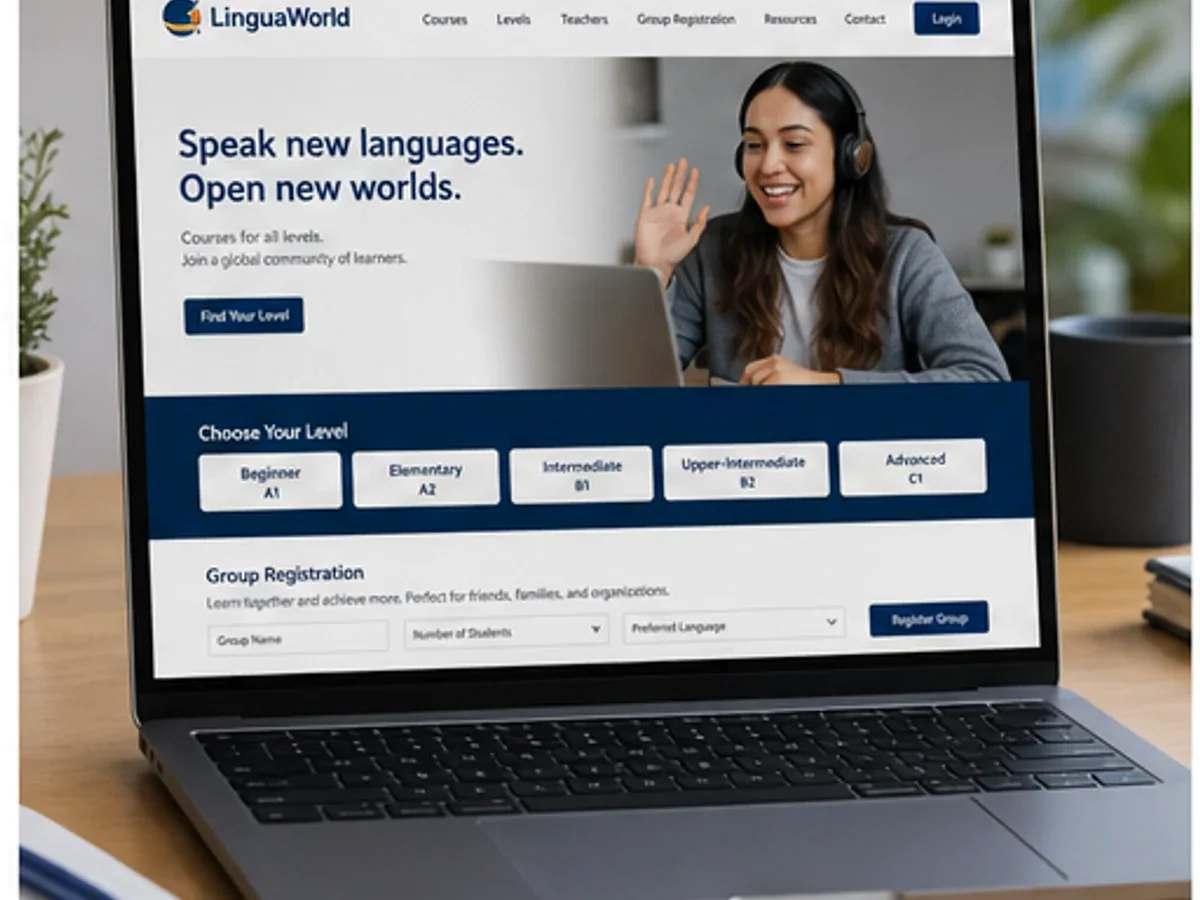 Site orientat spre înscrieri și cereri de informații - model de site pentru centre de limbi străine - Creare site limbi străine