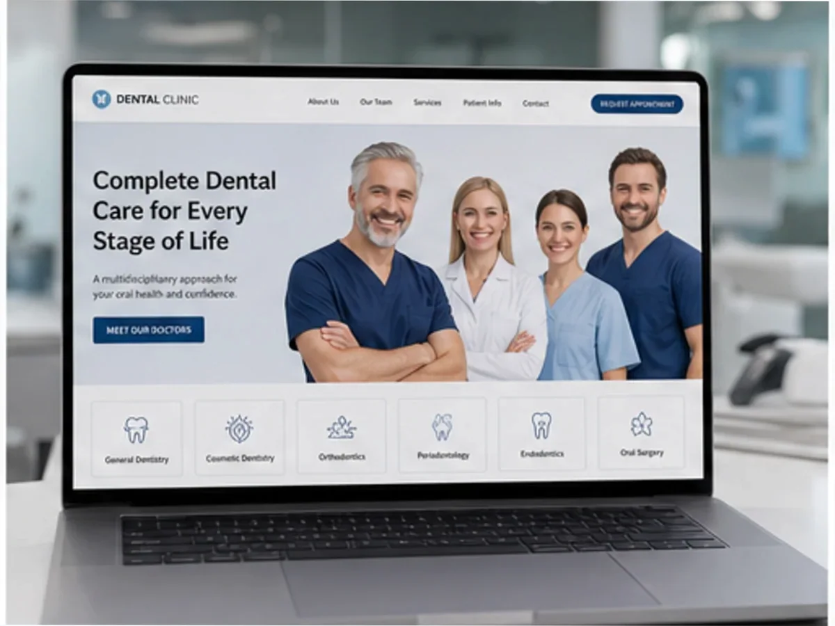 Clinică multidisciplinară - model de site pentru cabinete stomatologice - Creare site medic stomatolog