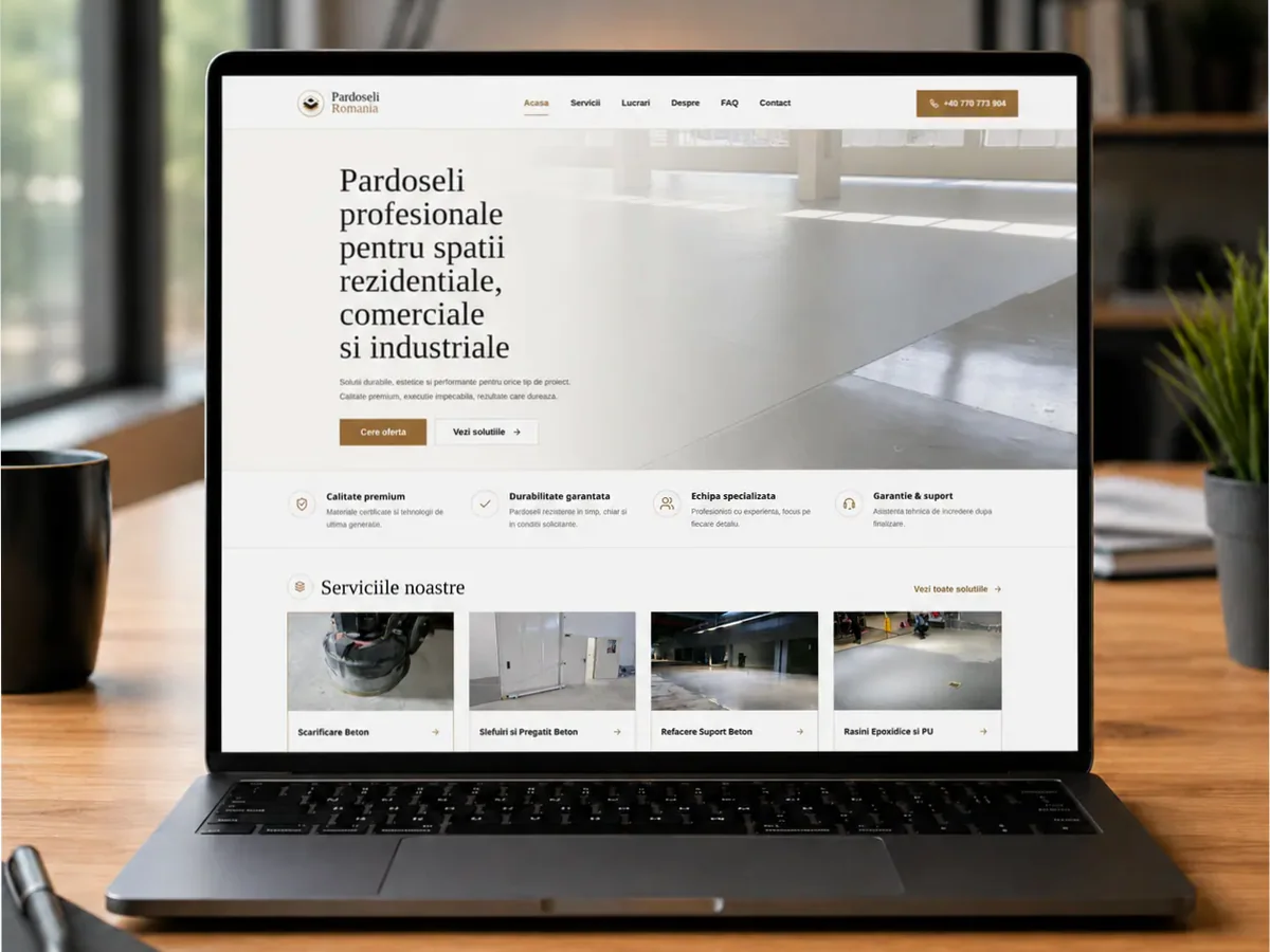 Site de încredere pentru firmă pardoseli - model de site pentru firme de pardoseli - Creare site firmă pardoseli