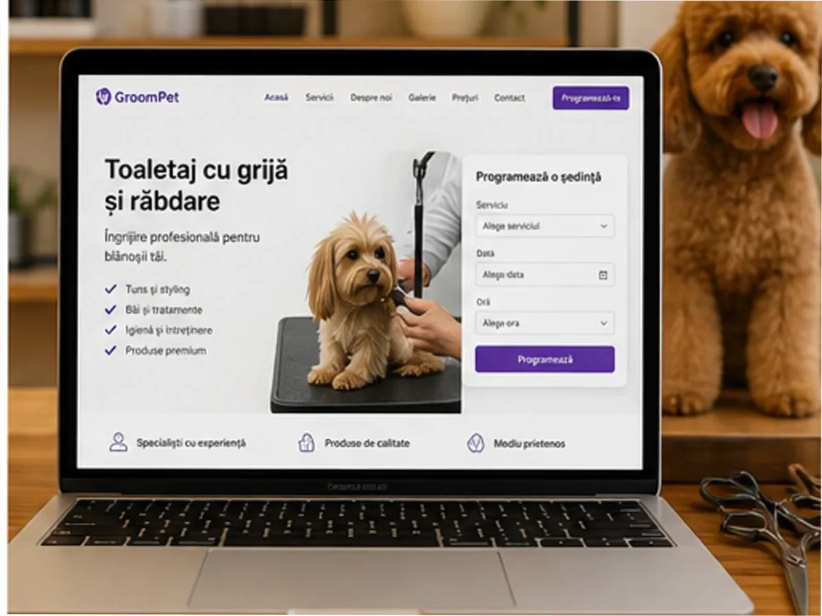 Site cu exemple pentru saloane pet grooming - model de site pentru saloane pet grooming - Creare site pet grooming