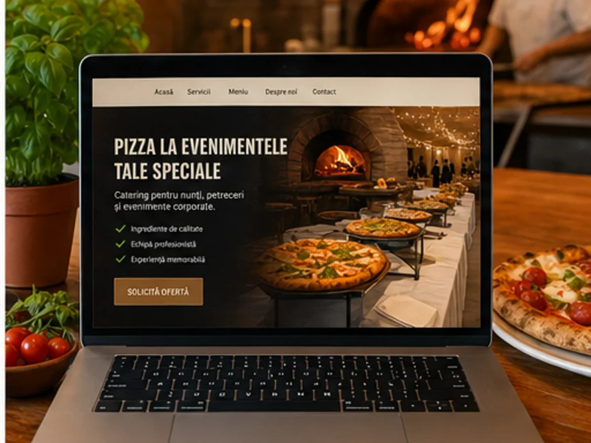 Pizza pentru evenimente și catering - model de site pentru pizzerii - Creare site pizzerie