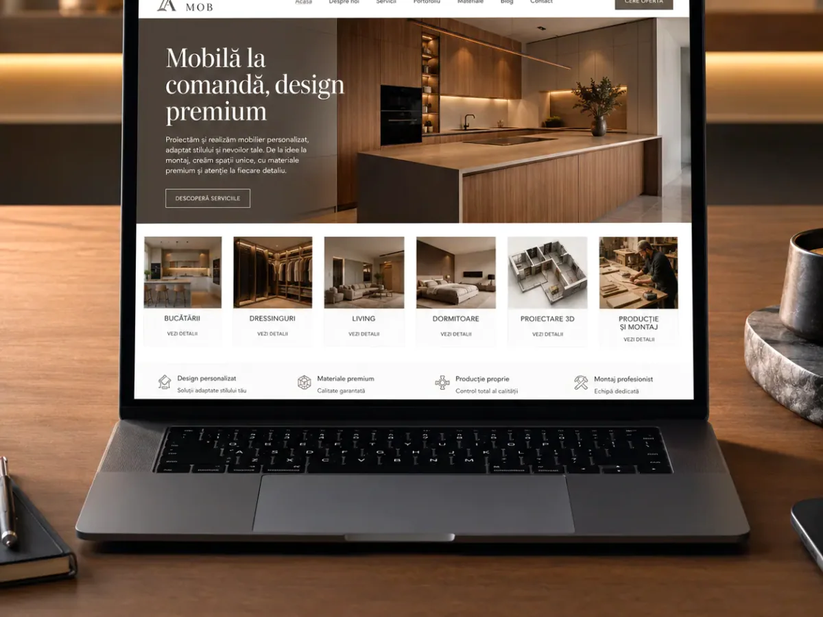 Site rapid pe mobil pentru producător mobilă - model de site pentru producători de mobilă - Creare site producător mobilă