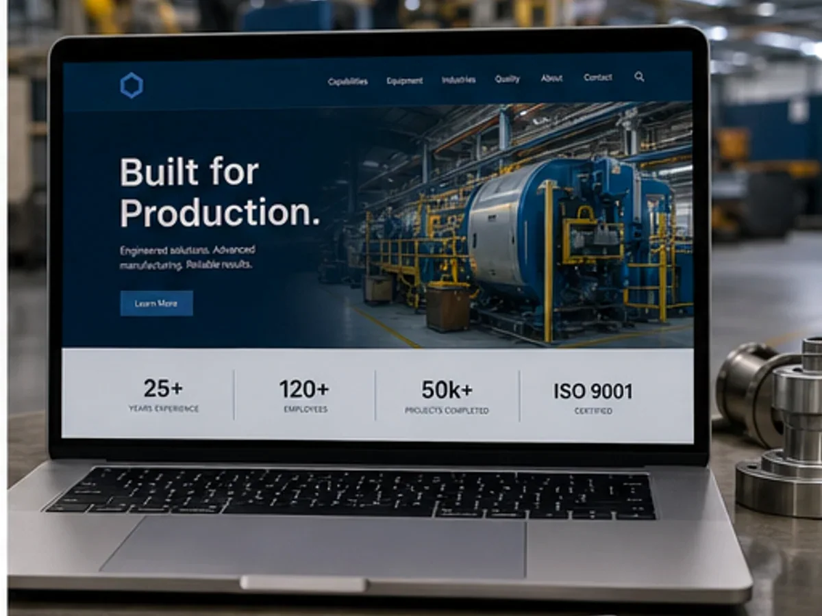 Site rapid pe mobil pentru producție industrială - model de site pentru firme de producție industrială - Creare site producție industrială