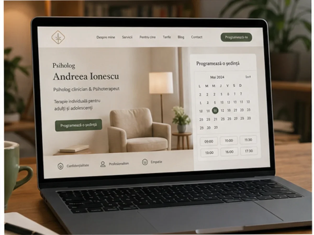 model foto realist pentru Creare site psiholog