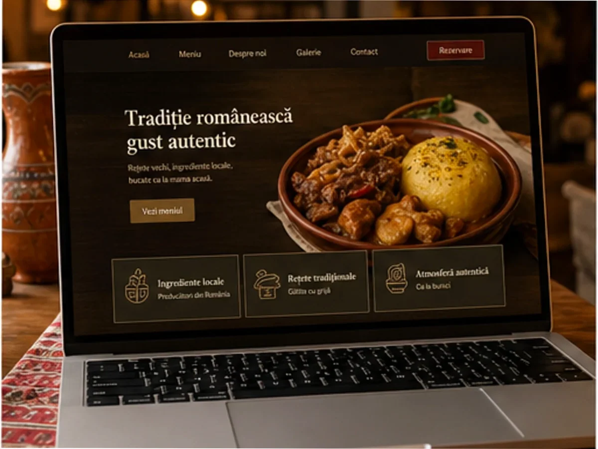 Restaurant tradițional românesc - model de site pentru restaurante - Creare site restaurant