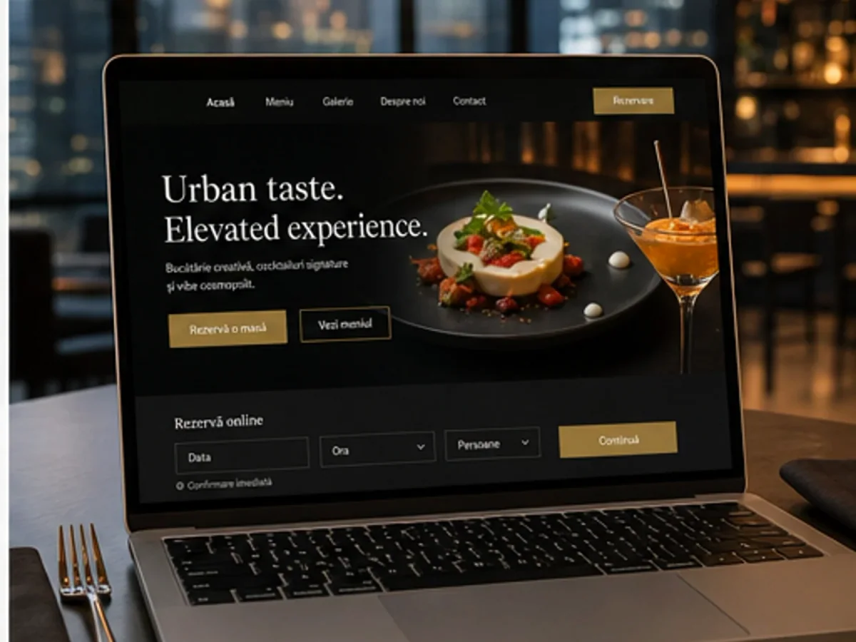 Restaurant modern cu booking online - model de site pentru restaurante - Creare site restaurant
