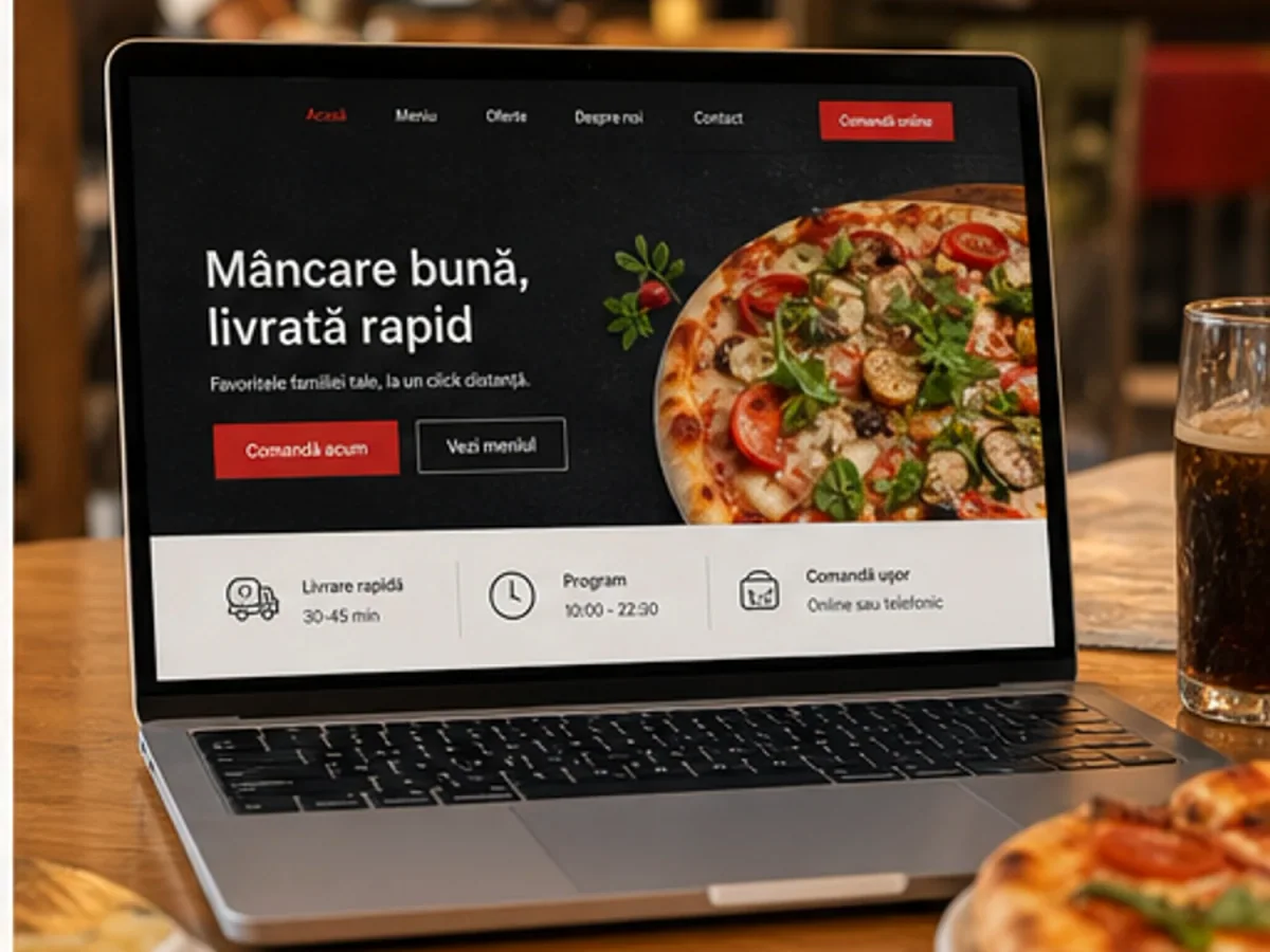 Restaurant cu livrare și takeaway - model de site pentru restaurante - Creare site restaurant