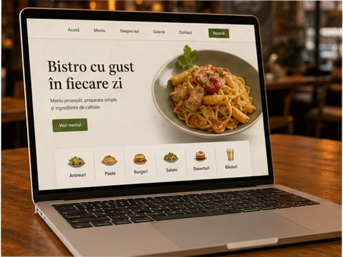Bistro urban cu meniu clar - model de site pentru restaurante - Creare site restaurant