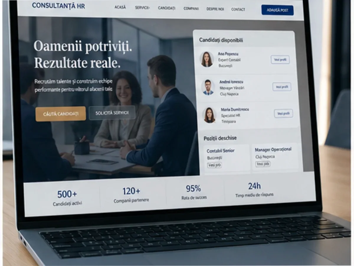 Site de încredere pentru resurse umane - model de site pentru firme de resurse umane - Creare site resurse umane