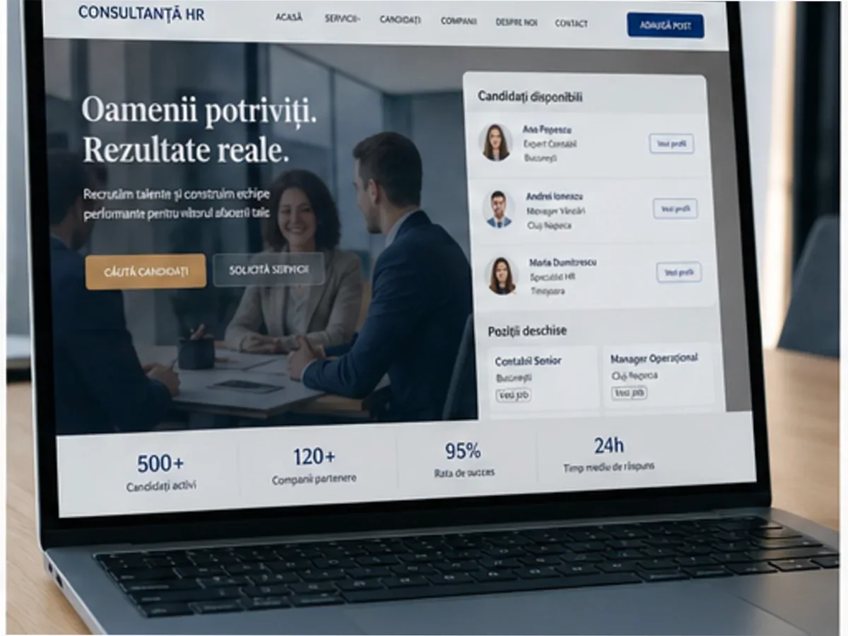 Site cu servicii pentru firme de resurse umane - model de site pentru firme de resurse umane - Creare site resurse umane