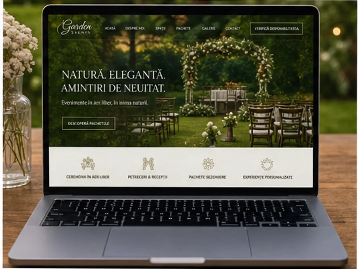 Locație de evenimente în aer liber - model de site pentru săli de evenimente - Creare site sală de evenimente